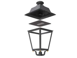 602 lanterna pressofusione alluminio ottica led osram esploso