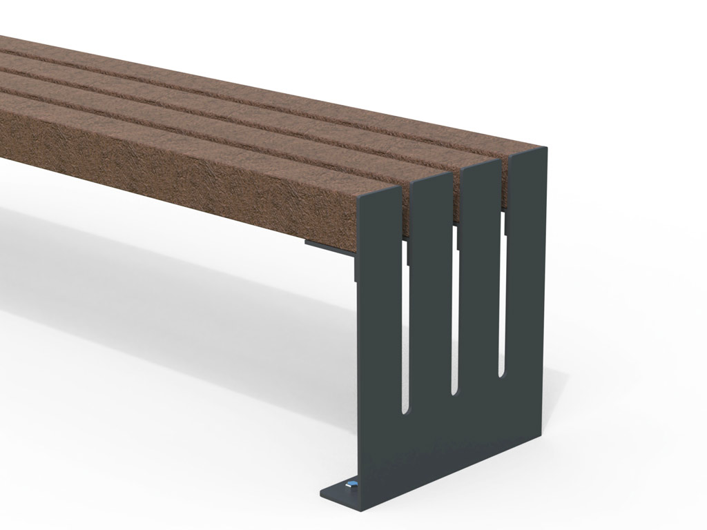 dettaglio panchina modern acciaio plastica strongplast