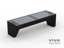 panchina VIVA smart bench senza schienale fotovoltaica hybrid portal hotspot wifi 2 nera.webp