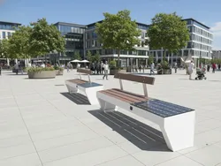 panchina viva smart bench fotovoltaico arredo urbano 2025 bianco foto2