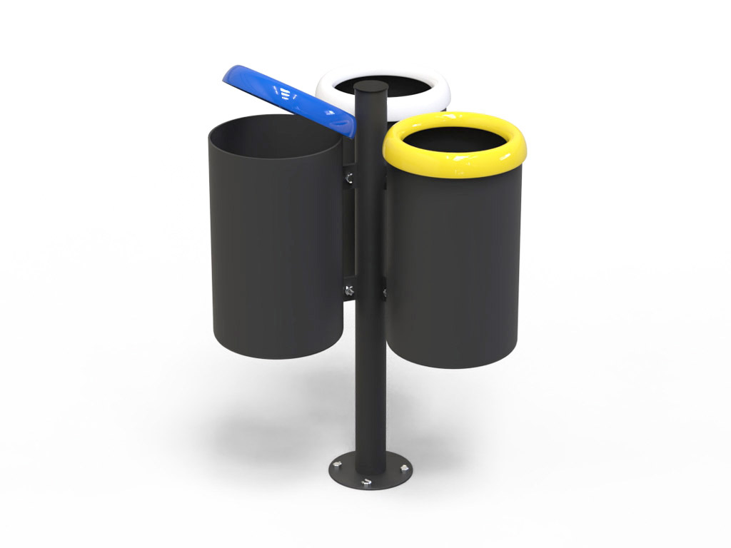 trespolo 3 cestino differenziata classico aperto