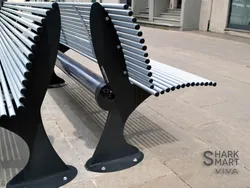 panchina shark e shark smart acciaio verniciato arredo urbano 6.webp