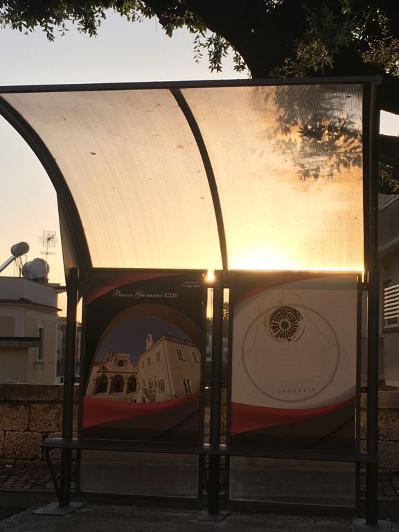 pensilina cigno in acciaio e policarbonato con panchine.jpg