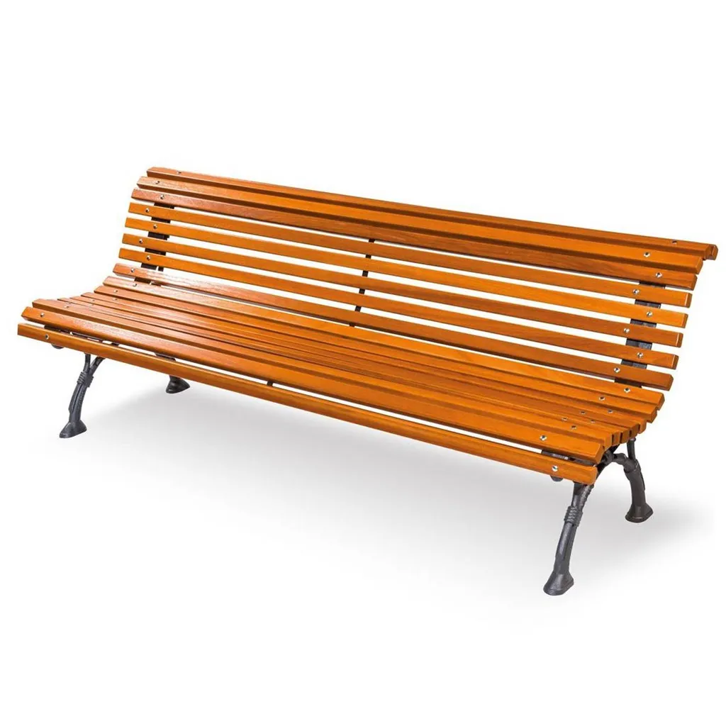 panchina classica legno ghisa napoli lato