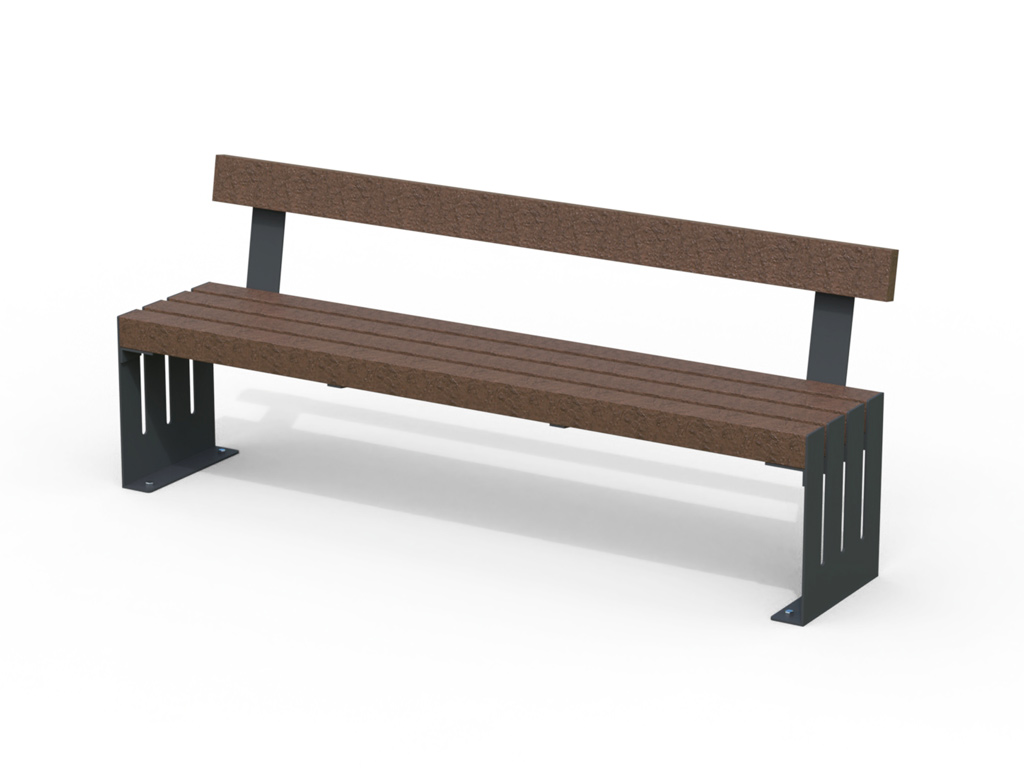 panchina modern acciaio plastica strongplast con schienale