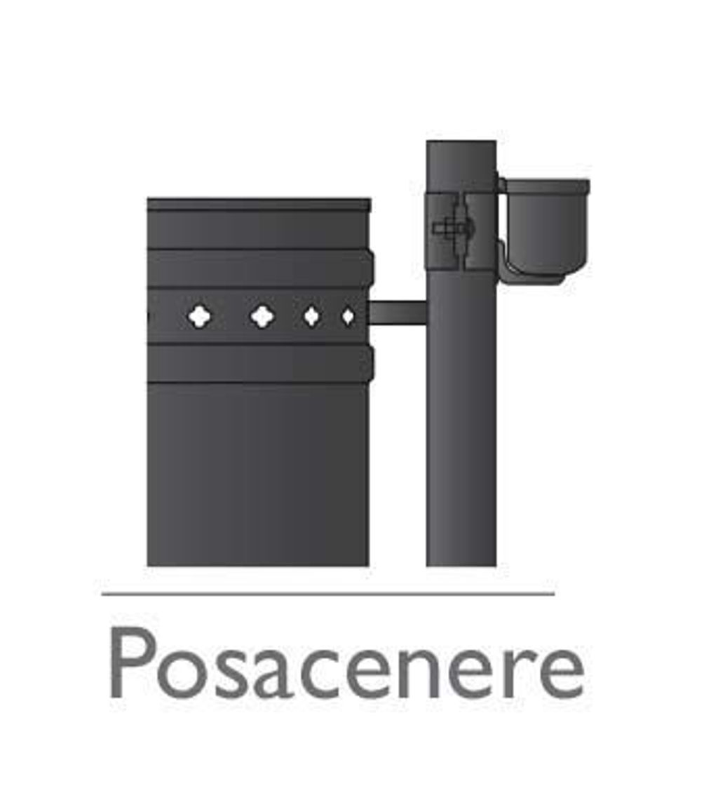 Posacenere da palo con sistema di svuotamento