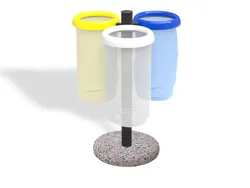 trespolo 3 cestino differenziata antiterrorismo cls