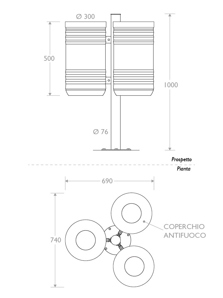 cestino klimt 330220 doppio flangia