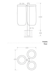 cestino trespolo 330510 triplo infissione ciambelle
