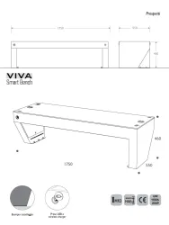misure panchina VIVA smart bench senza schienale fotovoltaica hybrid portal hotspot wifi.webp