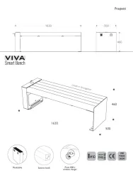 panchina smart viva senza schienale per centri commerciali plastica e acciaio misure 2d.webp