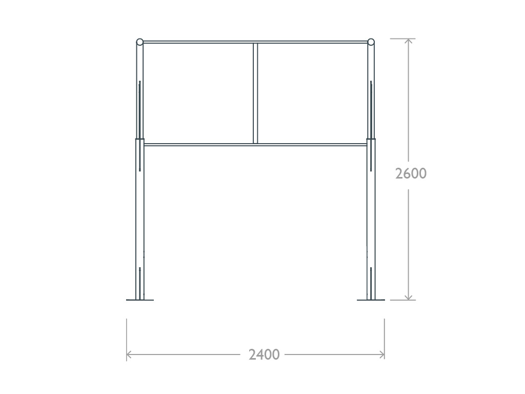 pensilina ppb acciaio policarbonato prospetto frontale solo tettoia.jpg