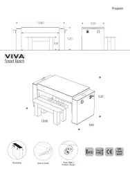 tavolo interattivo per bambini smart viva per centri commerciali misure 2d.webp